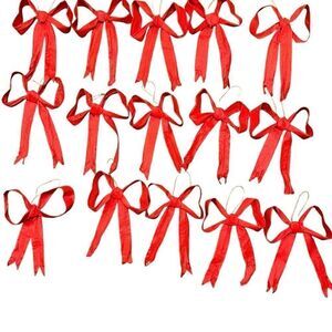 15 Red Bows with wire Christmas Tree Wreath Decoration